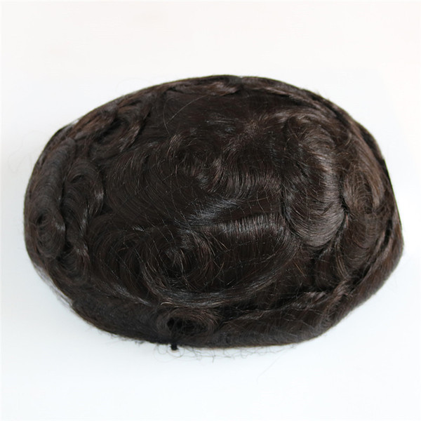 Lace With Pu Around Men Toupee Swiss Lace Toupee Fine Pu Mens Wig 8*10 Inch Pu Around Replacement For Men