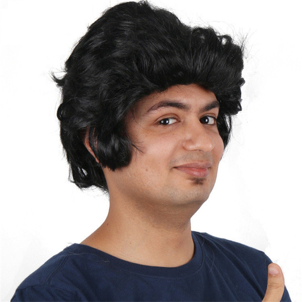 European and American elvis wigs wholesale black men's short wigs for elvis wig shop on the new good quality