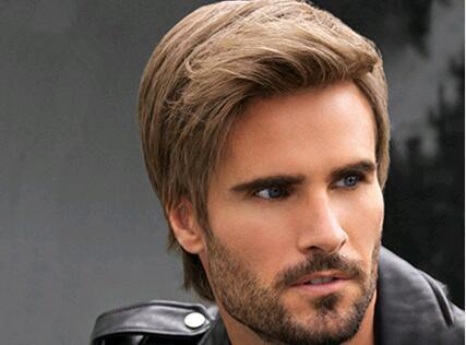 Short Striaght Full Synthetic Wig for Men Male Hair Fleeciness Realistic Wigs