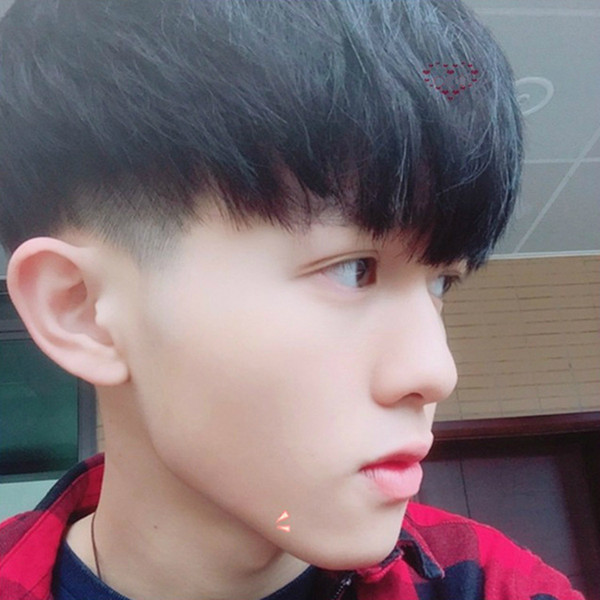 Korean fashion wig men's short straight hair handsome oblique bangs curly head cover manufacturers direct selling aliexpress cross-border su