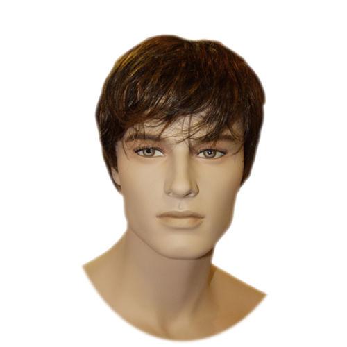 100% Remy HUMAN Hair Mens full Wig short men wigs Brown color RJ-361 2#