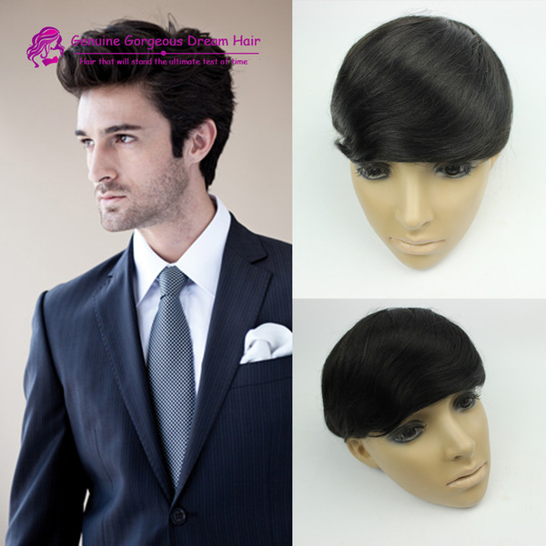 Wholesale-100% Indian human hair men toupee Fine Mono base with poly coating toupee 7x9 inch hot sale