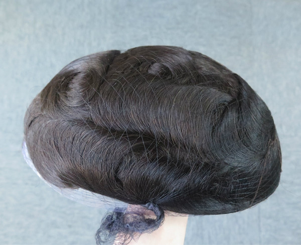 full skin toupee human hair replacement top pieces natural color