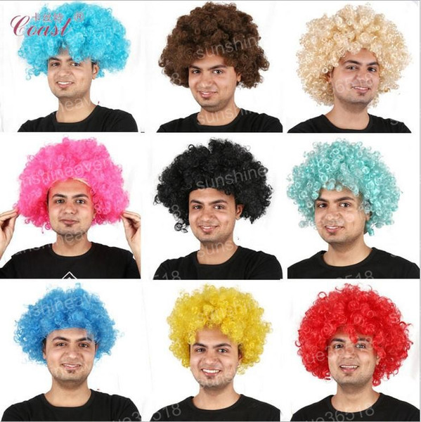 Fans Exploded Head cosplay cheap Afro wig Harajuku Anime Party Wig Oversized Multicolour synthetic wigs For Ball Fans Festival Carnival wigs