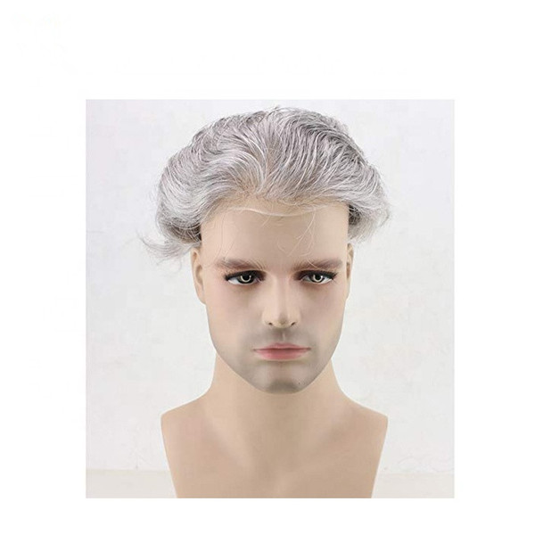 untreated Pure natural handmade human men's front lace hair sets