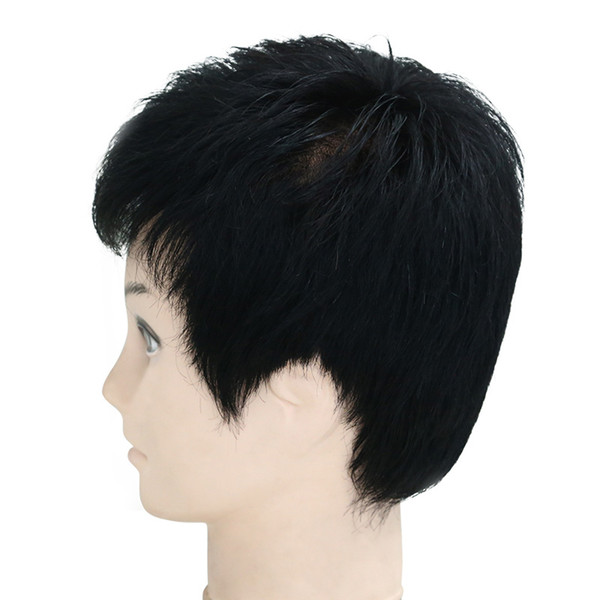 The world's most popular cool men's wigs, short straight wigs, black thin breathable party heat Cosplay wigs