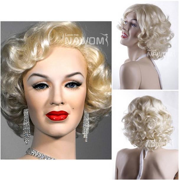 Free Shipping Hot sale! Discount women nice blonde wig, Fashion hair short curly wig,Lady Short wig, Marilyn Monroe wigs