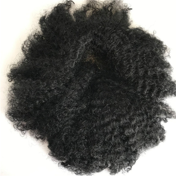 Afro Curly Human Hair Toupee Full Lace Men Toupee Black Curly Toupee For Men Replacement System