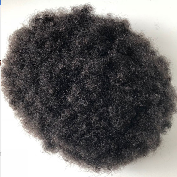 Super Thin Skin Afro Toupee Black Hair Unprocessed Chinese Human Hair Afro Kinky Curl Full PU Toupee for Black Men !