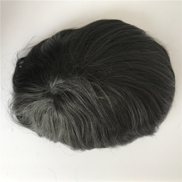 Super Close To The Skin Pu Men Toupee 8*10 Natural Stralight Skin Pu Men's Wig High Quality Good Permeability Replacement Systems