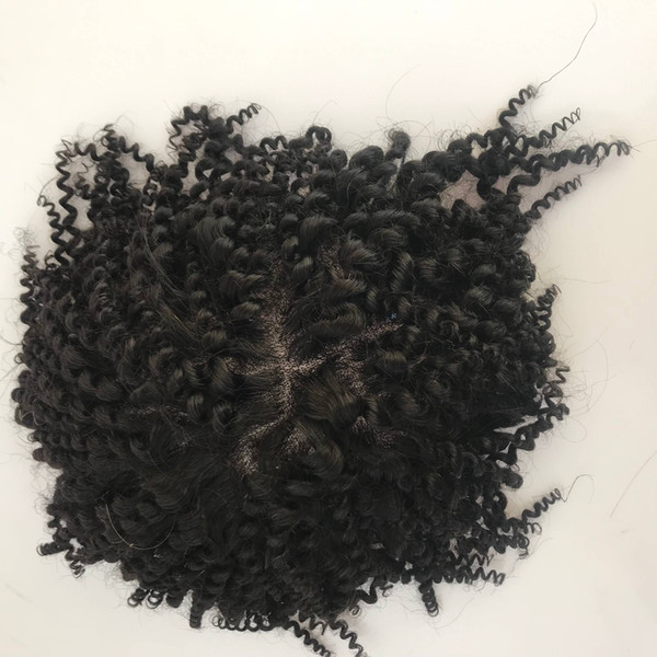 Full Lace Afro Curly Hair Toupee Replacement Systems 8x10 Black Curl Australia Style Lace Human Hair Toupee for Black Men