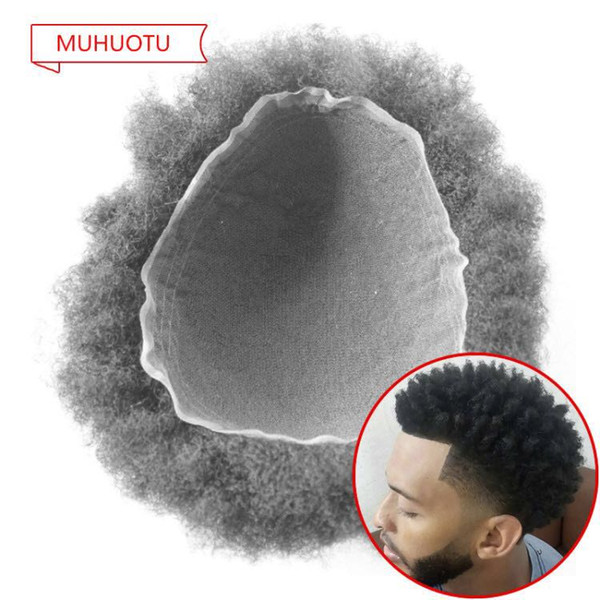 afro curl Human hair toupee black color short indian remy hair mens wig hairpiece toupee for black men