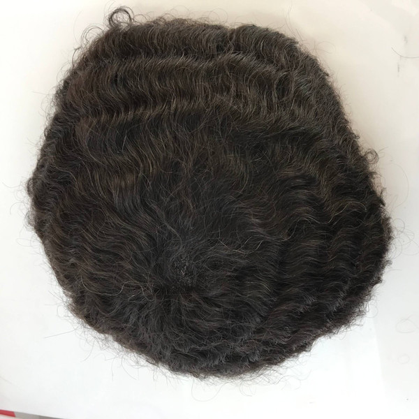 Full Swiss Lace Deep Curly Toupee Men Wig Replacement System Full Lace Black Color Deep Curly Toupee For Men