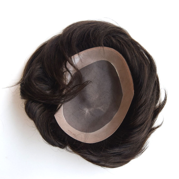 Mens Toupee Mono based PU around 7x9 Inch 5 colors available, Breathable and Duable Hair Replacement Against Hair Bald hair piece