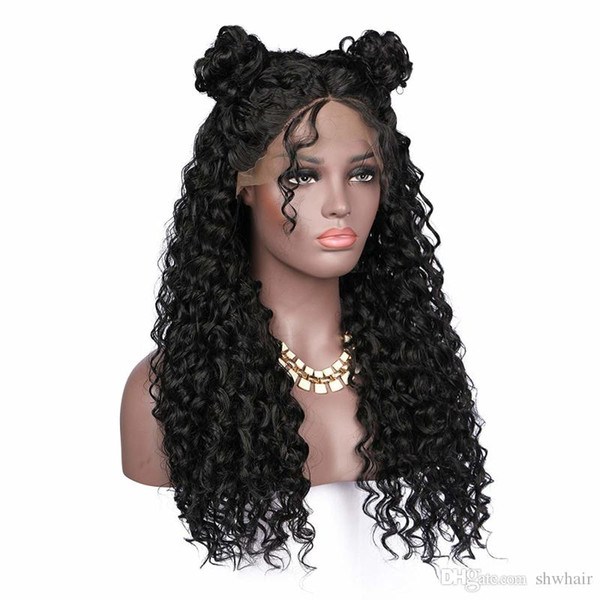 Cheap Curly Synthetic Lace Front Wigs For Black Women Glueless Heat Resistant Fiber Hair Lacefront Curly Synthetic Wig With Baby Hair