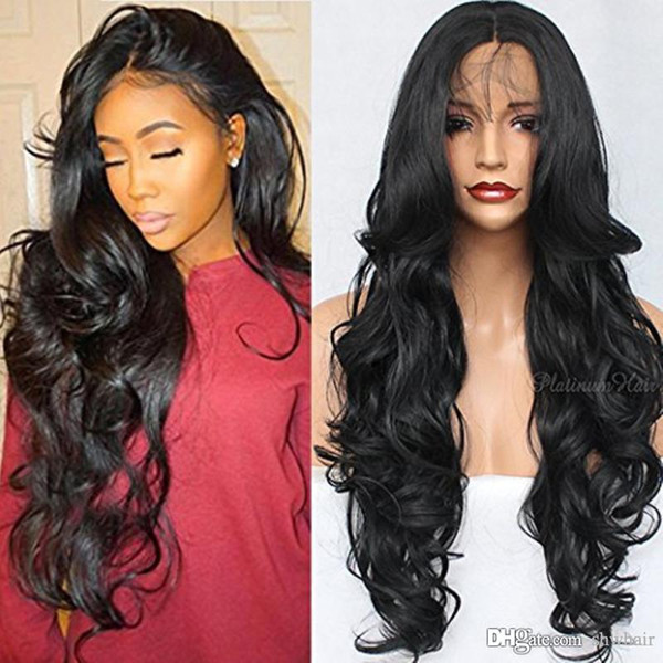 Heat Resistant Synthetic Lace Front Wig For African American High Temperature Fiber Hair Natural Wave Glueless Synthetic Lacefront Wigs