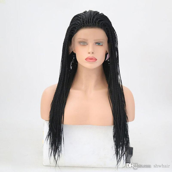 Box Braid Lace Wig Synthetic High Temperature Fiber Lacefront Braided Synthetic Lace Front Braid Wigs Natural Hariline For Black Women