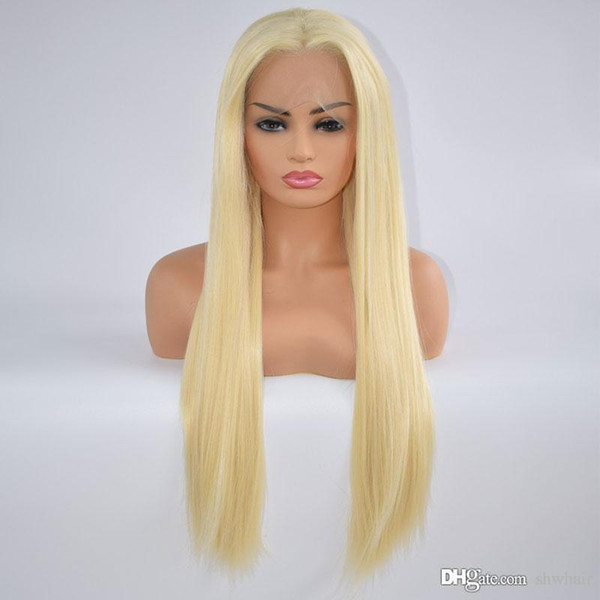 Blonde Synthetic Lace Front Wigs Long Straight Heat Resistant Fiber Hair Lacefront Synthetic Honey Blonde Lace Wig For Black Women