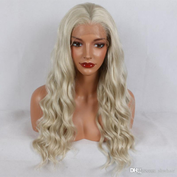 Cheap Blonde Wig Long Loose Wave Lace Front Heat Resistant Fiber Blonde Synthetic Lace Front Wigs For White Women