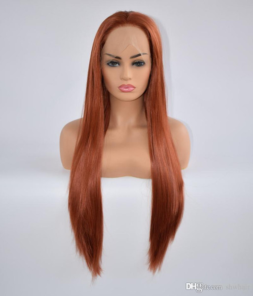 Synthetic Lace Front Wigs With Baby Hairs Long Natural Straight Heat Resistant Glueless Synthetic Hair Lace Wig For Black Women