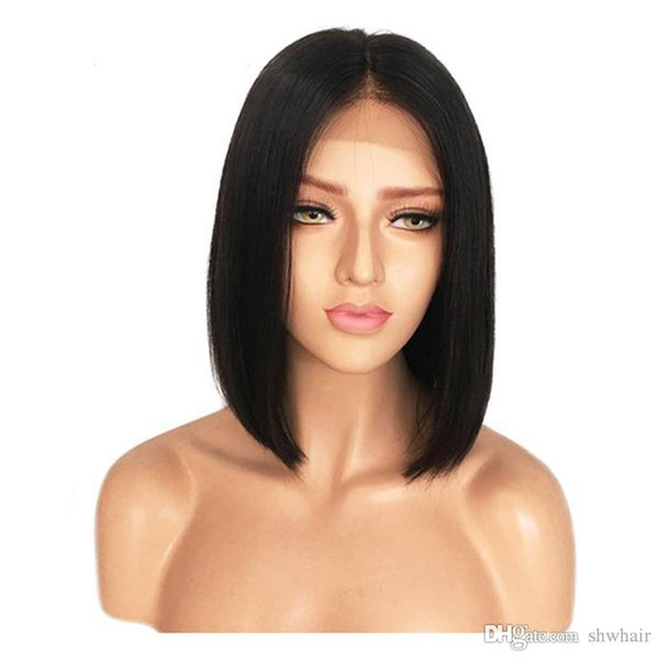 Short Bob Synthetic Wigs With Baby Hair Cheap High Temperature Heat Resistant Synthetic Lace Front Wig For Black White Women