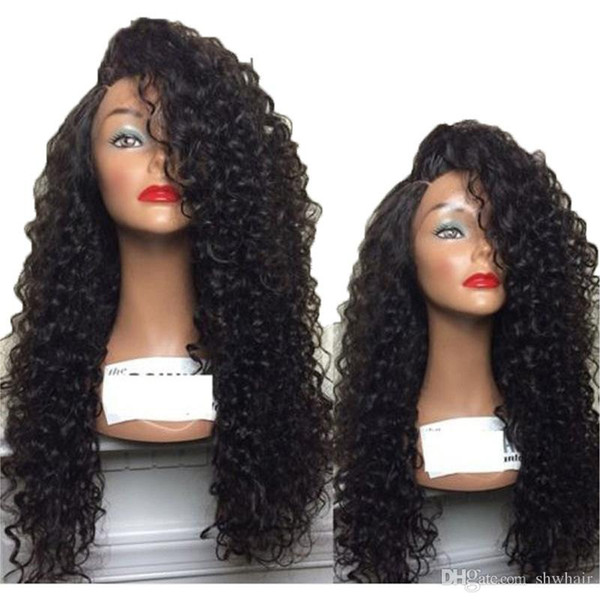 Cheap Curly Synthetic Wigs For Black Women Heat Resistant Fiber High Temperature Glueless Synthetic Kinky Curly Wig Non Lace Front