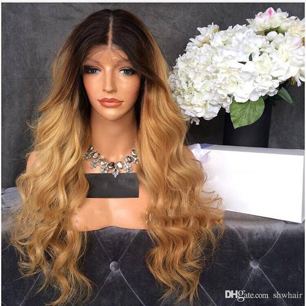 Lace Front High Temperature Body Wave Synthetic Wigs For Black Women Glueless Cosplay Hair Blonde Synthetic Wig For African American