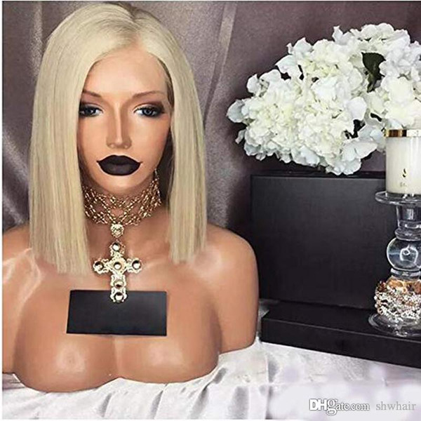 Blonde Synthetic Lace Front Wigs Bob Glueless 613 Blonde Straight Hair Cheap Synthetic Short Bob Wig For Black Women Natural Hairline