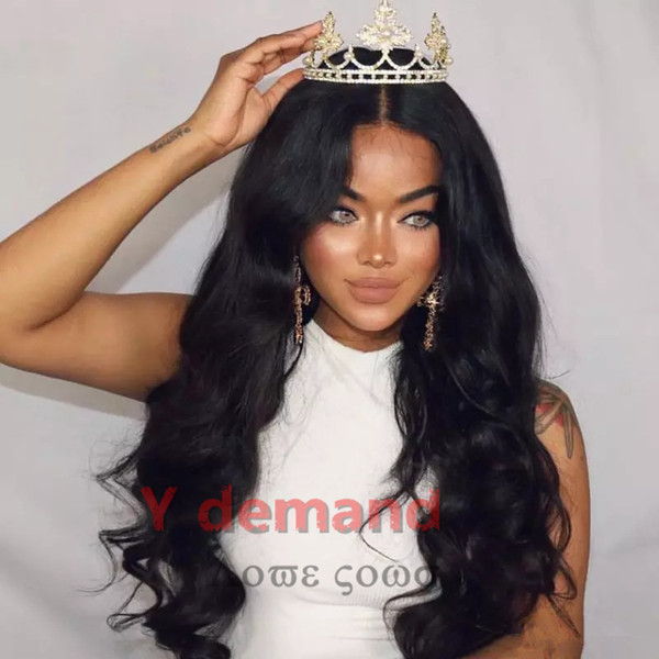 Y-D Long Curly Wigs for Women Black Color American Synthetic Hair Peruca Sintetica Hair Full Wig Party Peruca For Black Women In Stock