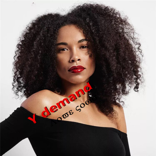 Wholesale Soft Natural Looking Long Kinky Curly Wigs Synthetic Heat Resistant Glueless Full Wigs for Black Women