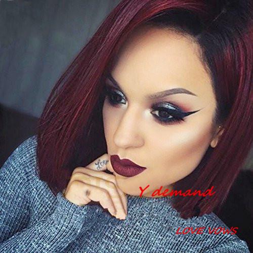 10 Colors Short BOBO Wig Synthetic Ombre Straight Black Glueless None lace Women Wigs For Black Women Natural Hair Y demand