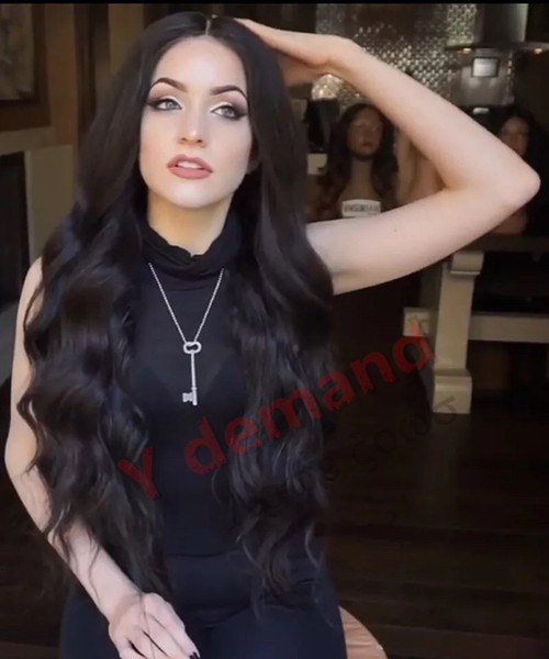 Fashion Long Wavy Haircuts Black Wig Natural Synthetic Wigs Cosplay Perruque For Women Full Wigs Natural Celebrity Wig Who