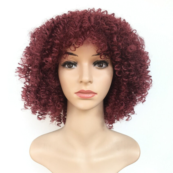 Rihanna Brown BOB Short Curly Hair Classic Fashion New Soft Body Natural Heat Resistant Hair Synthetic None Lace Women Wigs Y demand