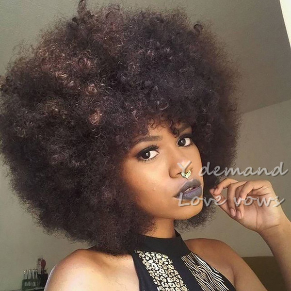 Party Short Brown Kinky Curly Wig Fashion Sexy Hair Haircuts Wig Natural Synthetic Wigs Cosplay For Women Pixie Cut Full Wigs