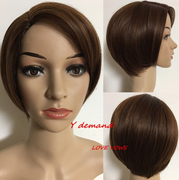 4 Colors Natural Wigs Pixie Cut Short Similar Human Hair Wigs For Black Women Full Wigs For African Y demand