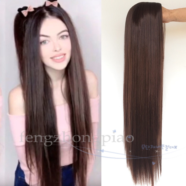 Long Straight Hair Wigs 4#/ red wig Color New Chocolate Women's Wig New 