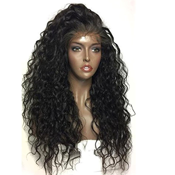 Synthetic Lace Front Wigs Black Women Loose Bouncy Curly Heat Resistant Half Hand Tied Lace Front Synthetic Wig With Baby Hair