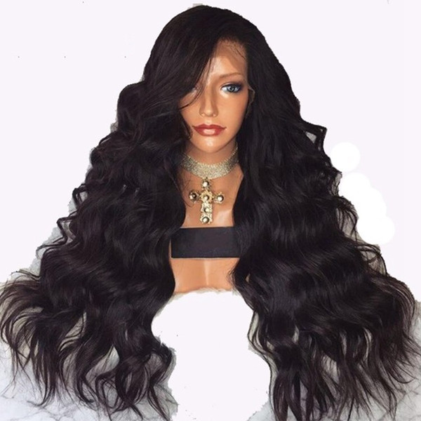 Body Wave Synthetic Lace Front Wig Fo Black Women High Temperature Fiber Hair Glueless Synthetic Wigs With Baby Hair