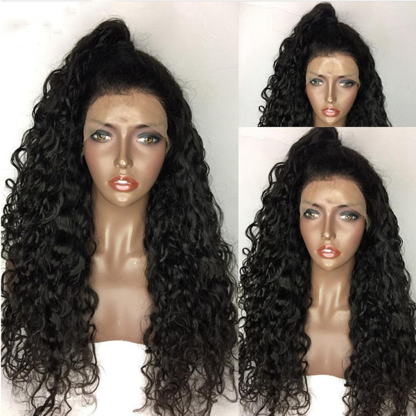 Synthetic Lace Front Wigs Curly Wave With Baby Hair Heat Resistant Fiber Loose Curly Synthetic Front Lace Wigs For African Americans