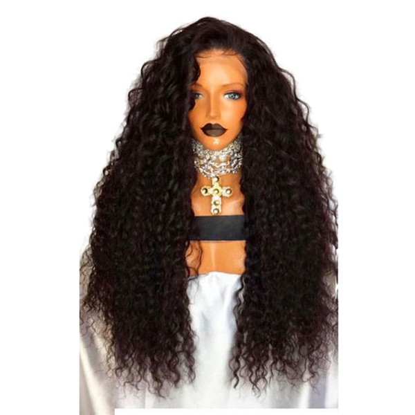 Cheap Curly Synthetic Lace Front Wigs For Black Women 180 Density Glueless Heat Resistant Har Wig With Baby Hair