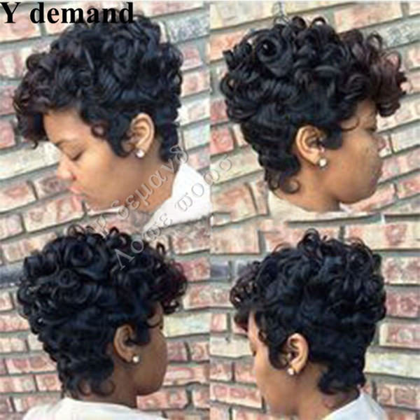 Wigs for black women Pixie cut short human hair wigs for black women bob full lace wigs with baby hair for Africans