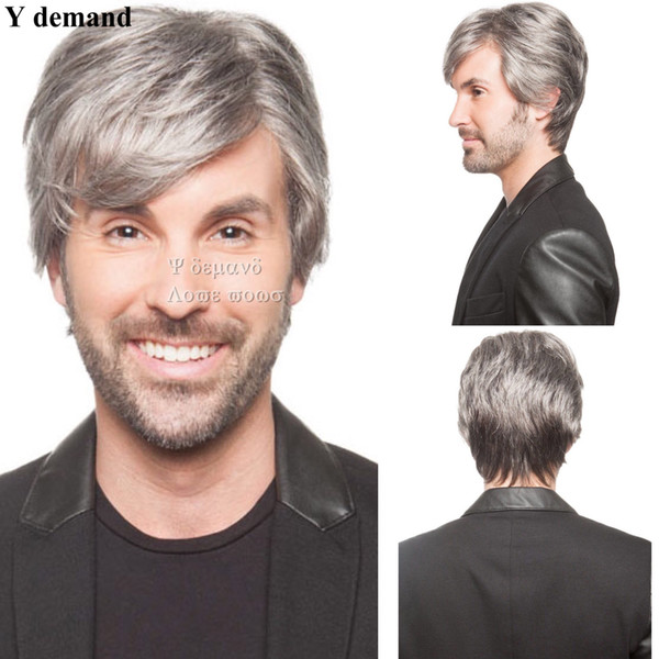 Mens' Short Layers Kanekalon Wigs Cool Straight Men Wigs Natural Hair Synthetic Male Hair Wigs Y demand