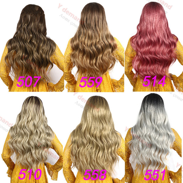 Blonde Long Wavy Curly Wig Fashion In Stock Charming Simulation Like Human Hair Weave Full Wigs For Black Women Y demand