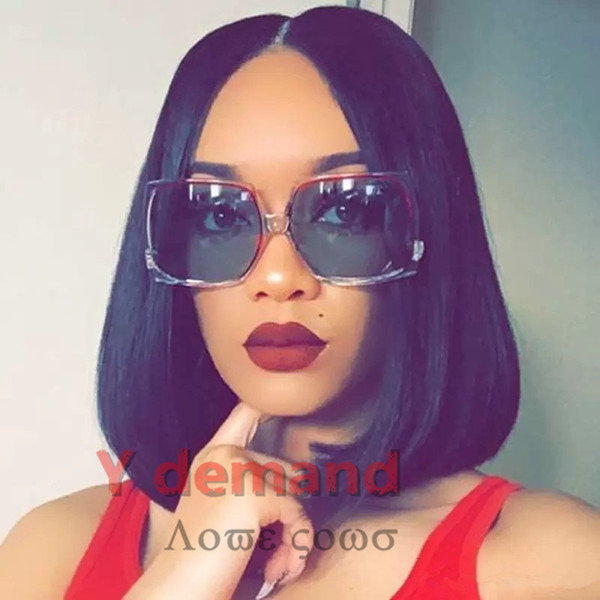 Y-D Cheap Synthetic Hair Short Pixie cut BOB Wigs Peruvian Full Hair Glueless None Lace Wig African American -Long Black Wig