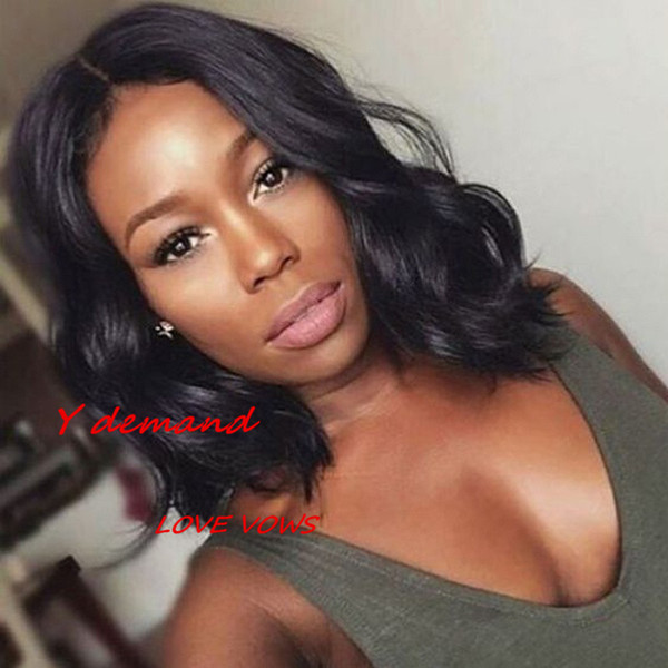 Fashion BOB Wavy Short Style Glamorous Black Wig With Bangs Natural Synthetic Wigs For Women Full Wigs For Sale In Stock Y demand