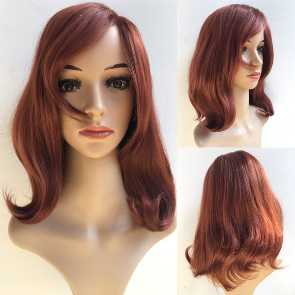 Fashion Short Wine Red Sexy Wig High Quality Style Wig Straight Synthetic Hair Full Wigs Celebrity Wig Wholesale