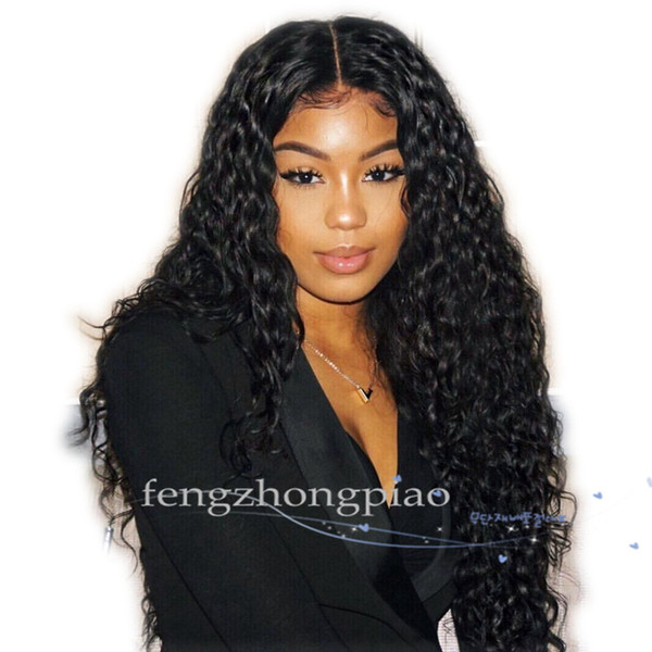 FZP Wholesale Natural 1b# Black Loose Curly Long Wigs Hair Heat Resistant Glueless Synthetic Full Wigs For Black Women