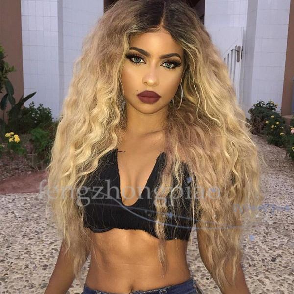 FZP Sexy Long Curly Wigs Natural Looking Hair Black Glueless Full Hair Wig For African Americans Woman Heat Resistant For Black Women