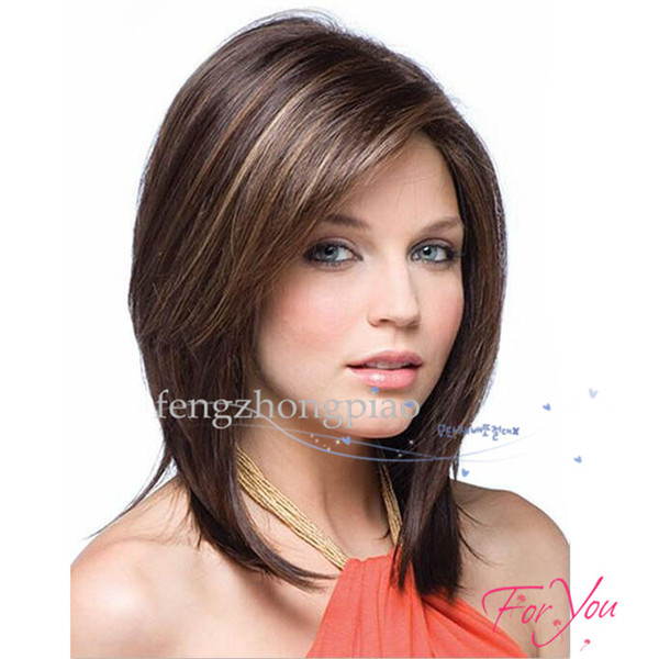 Wholesale cheap Pretty Stylish Short wig/wigs Straight Wig Black Hair For Black Woman Afro Full Wigs High Temperature Fiber