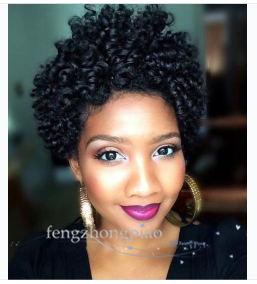 FZP Fashion Simulation Human Hair Wigs beauty short Black/Brown curly wig for black women in stock